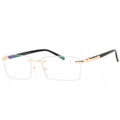 Charriol Men's Eyeglasses - Shiny Gold Black Metal Rectangular Frame | PC75112 C03