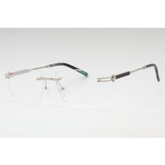 Charriol Men's Eyeglasses - Shiny Silver/Grey Horn Metal Square Frame | PC75115 C02