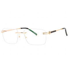 Charriol Men's Eyeglasses - Shiny Gold/Black Metal Rectangular Frame | PC75115 C03