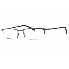 Hugo Boss Men's Eyeglasses - Gray Rubber Rectangular Half Rim Frame | 0940 02P5 00