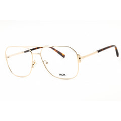 MCM Men's Eyeglasses - Shiny Pale Gold/Dark Havana Metal Aviator Frame | MW5007 032