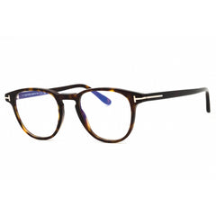 Tom Ford Men's Eyeglasses - Dark Havana Acetate Round Full Rim Frame | FT5899-B 052