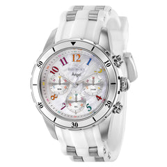 Invicta 24903 Women's Angel Chronograph White Oyster Dial Steel & Silicone Strap Watch