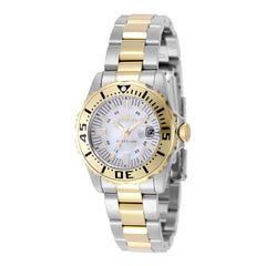 Invicta Women's Mother of Pearl Dial Watch - Pro Diver Two Tone Bracelet Date | 6895