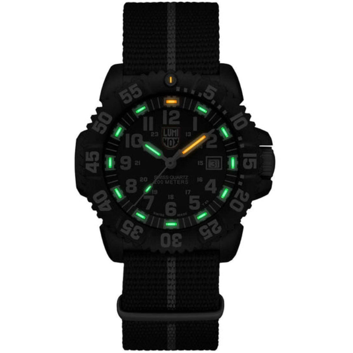 Luminox Men's Watch - Navy SEAL Quartz Black and White Nylon Strap