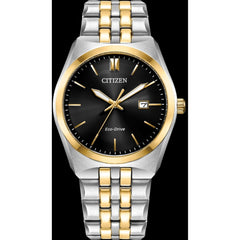 Citizen Men's Watch - Corso Eco-Drive Black Dial Two Tone Bracelet | BM7334-58E