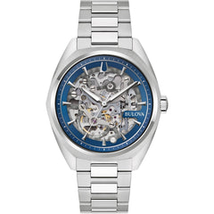 Bulova Men's Watch - Surveyor Automatic Blue and Silver Skeleton Dial Steel | 96A292