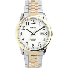 Timex Men's Watch - Easy Reader Quartz White Dial Two Tone Bracelet | TW2V40100