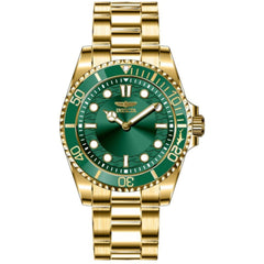 Invicta Men's Watch - Pro Diver Quartz Green Dial Yellow Gold Steel Bracelet | 49702
