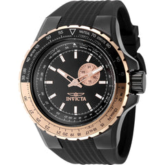 Invicta Men's Watch - Aviator Quartz Date Analog Black Dial Silicone Strap | 49725