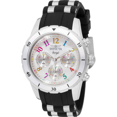 Invicta Women's Watch - Angel White Dial Silver Tone and Black Silicone Strap | 49802