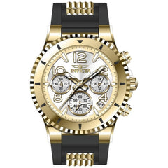 Invicta Women's Watch - BLU Quartz Chrono Black and Yellow Gold Silicone Strap | 49804