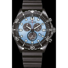 Citizen Men's Watch - Eco-Drive Chronograph Blue Dial Black Strap | AT2567-18L