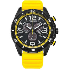 Citizen Men's Watch - Brycen Eco-Drive Chronograph Yellow Silicone Strap | AT2585-08E