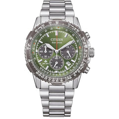 Citizen Men's Watch - Promaster Sky Chronograph Green Dial Bracelet | CA4664-60W