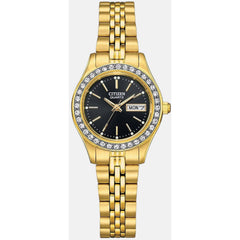Citizen Women's Watch - Quartz Crystal Bezel Yellow Gold Bracelet | EQ0532-55E