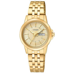 Citizen Women's Watch - Quartz Yellow Gold Stainless Steel Bracelet | EQ0603-59P