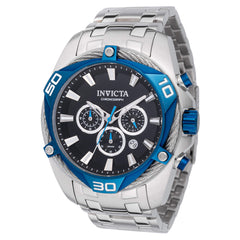Invicta Men's Japanese Quartz Watch - Bolt Black Dial Silver Steel Bracelet | 38572