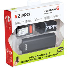 Zippo Hand Warmer and Headlamp Gift Set - HeatBank6 Portable Rechargeable | 40679