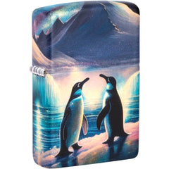Zippo Windproof Pocket Lighter - Penguin Design Multi Color Metallic Finish | 46014