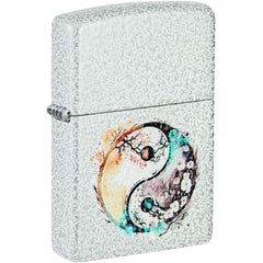 Zippo Windproof Pocket Lighter - Floral Yin And Yang Design Glacier Finish | 46249