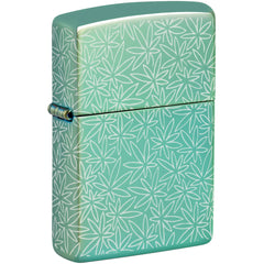 Zippo Windproof Pocket Lighter - Atomic Cannabis Design Green Metallic Finish | 46294