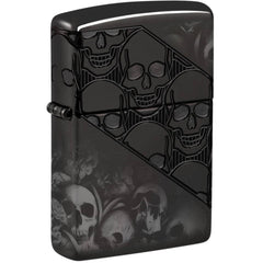 Zippo Windproof Pocket Lighter - Skull Collage Design Black Metallic Finish | 46751