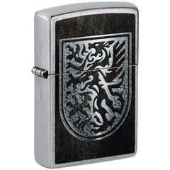 Zippo Windproof Lighter - Dragon Shield Design Classic Street Chrome Finish | 48730