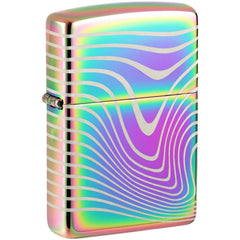 Zippo Windproof Lighter - Wavy Pattern Design Laser 360 Multicolor Metal | 48775