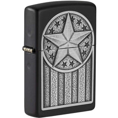 Zippo Windproof Lighter - American Metal Emblem Black Matte | 49639