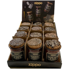 Zippo Candle Display - Spirit Brown Assorted Scent, Pack of 12 | 70004