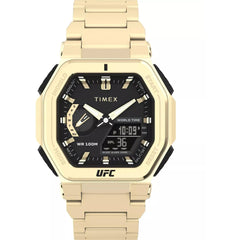 Timex Men's Watch - UFC Quartz Ana-digi Black Dial Yellow Gold Bracelet | TW2V84500