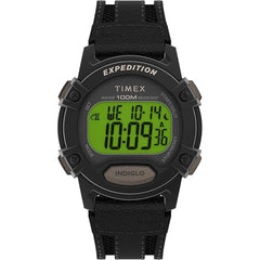 Timex Men's Watch - Expedition Quartz Digital Dial Black Leather Strap | TW4B25200