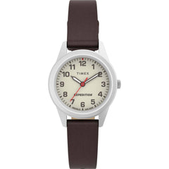 Timex Women's Watch - Expedition Quartz Cream Dial Brown Leather Strap | TW4B25600