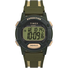 Timex Men's Watch - Expedition CAT5 Digital Dial Green Leather Strap | TW4B30300