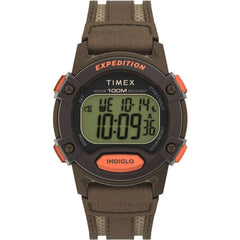 Timex Men's Watch - Expedition CAT5 Digital Dial Brown Leather Strap | TW4B30400