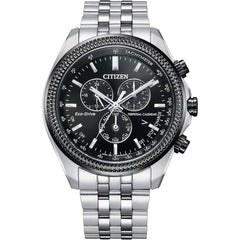 Citizen Men's Watch - Brycen Eco-Drive Alarm Chrono Black Dial Bracelet | BL5566-50E