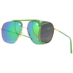 Andy Wolf Unisex Sunglasses - Gold Green Metal Full Rim Pilot Shape Frame | VAST F
