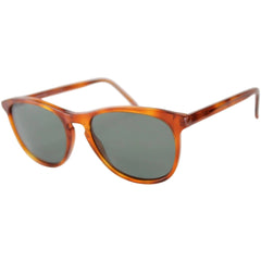 Andy Wolf Unisex Sunglasses - Brown Full Rim Oval Frame Grey Green Lens | VIRTUE D