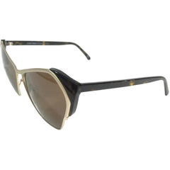 Andy Wolf Women's Sunglasses - Brown Gold Metal Full Rim Cat Eye Shape Frame | POWER B