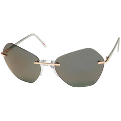 Andy Wolf Women's Sunglasses - Gold Metal Rimless Geometric Shape Frame | CALLA F
