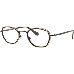 Harry Lary Unisex Eyeglasses - Metal/Acetate Black/Gold Full Rim Geometric | POKY 101