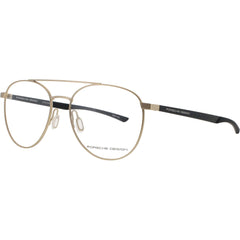 Porsche Design Unisex Eyeglasses - Metal Gold/Black Full Rim Aviator Frame | P8754 54B