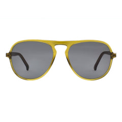 Andy Wolf Unisex Sunglasses - Yellow Acetate Full Rim Aviator Shape Frame | THEODORE C