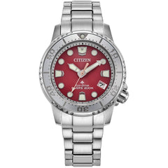 Citizen Women's Watch - Promaster Dive Red Dial Silver Tone Bracelet | EO2027-50Z