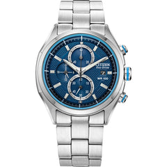 Citizen Men's Watch - Weekender Chronograph Blue Dial Silver Bracelet | CA0430-54M