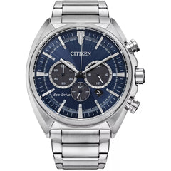 Citizen Men's Watch - Eco-Drive Chronograph Blue Dial Steel Bracelet | CA4288-86L