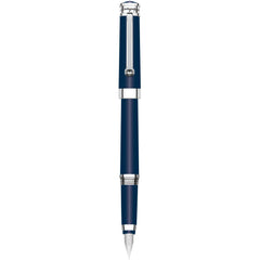 Montegrappa Fountain Pen - Parola Navy Blue Barrel with Chrome Trim, Fine | ISWOT2AD