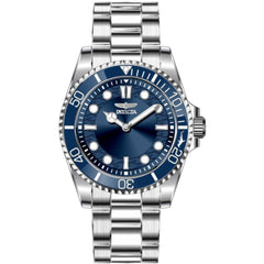 Invicta Men's Watch - Pro Diver Quartz Blue Brass Dial Silver Steel Bracelet | 49694