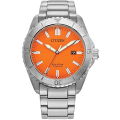 Citizen Men's Watch - Brycen Eco-Drive Orange Dial Titanium Bracelet | AW1840-50X